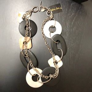 Cookie Lee genuine wood and shell necklace NWT